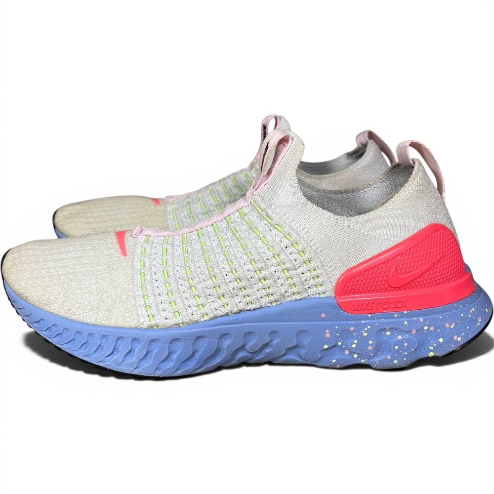 Nike Epic Phantom React Flyknit Mens 9.5 Cream Pink Blue Speckle BV0417-002